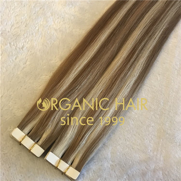 Cuticle hair tape in hair extensions 14 inches piano color in stock H103